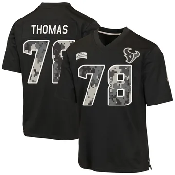 Men's Houston Texans Nate Thomas Black Game 2026 Salute to Service Jersey By Nike