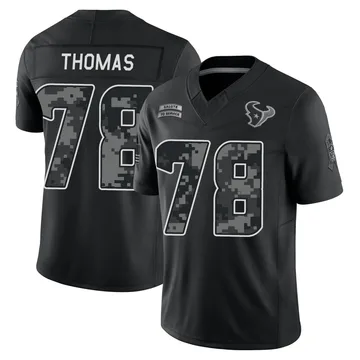 Men's Houston Texans Nate Thomas Black Limited 2026 Salute to Service Stitched Jersey By Nike
