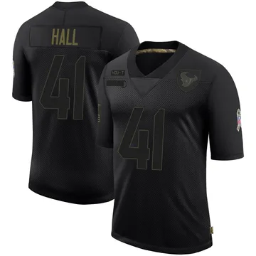 Men's Houston Texans Stephen Hall Black Limited 2020 Salute To Service Jersey By Nike