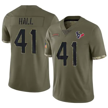 Men's Houston Texans Stephen Hall Olive Limited 2022 Salute To Service Jersey By Nike