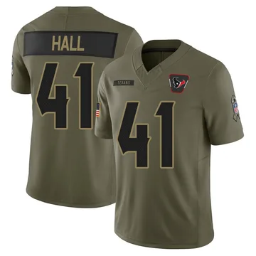 Men's Houston Texans Stephen Hall Olive Limited 2025 Salute to Service Jersey By Nike