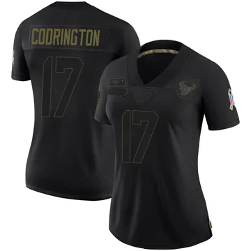 Women's Houston Texans Brandon Codrington Black Limited 2020 Salute To Service Jersey By Nike