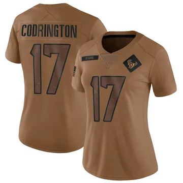Women's Houston Texans Brandon Codrington Brown Limited 2023 Salute To Service Jersey By Nike