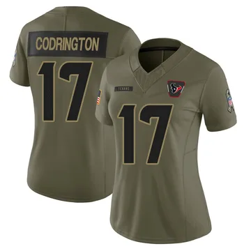 Women's Houston Texans Brandon Codrington Olive Limited 2025 Salute to Service Jersey By Nike