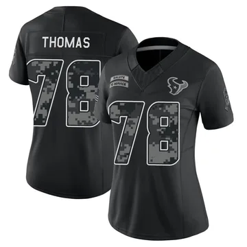 Women's Houston Texans Nate Thomas Black Limited 2026 Salute to Service Stitched Jersey By Nike