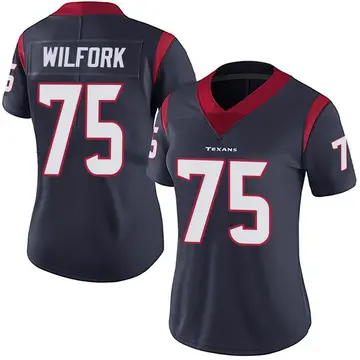 Women's Houston Texans Vince Wilfork Navy Blue Limited Team Color Vapor Untouchable Jersey By Nike