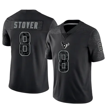 Youth Houston Texans Cade Stover Black Limited Reflective Jersey By Nike