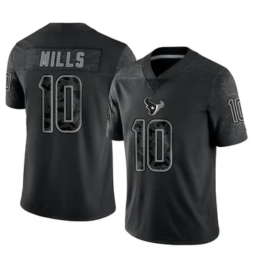 Youth Houston Texans Davis Mills Black Limited Reflective Jersey By Nike