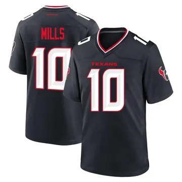 Youth Houston Texans Davis Mills Navy Game Team Jersey By Nike