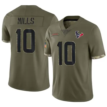 Youth Houston Texans Davis Mills Olive Limited 2022 Salute To Service Jersey By Nike
