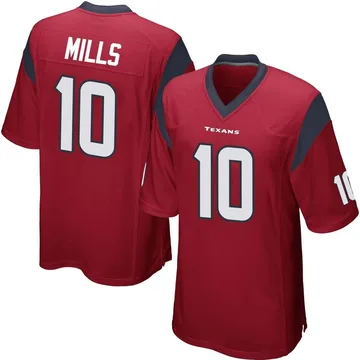 Youth Houston Texans Davis Mills Red Game Alternate Jersey By Nike