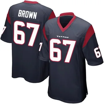 Youth Houston Texans Evan Brown Navy Blue Game Team Color Jersey By Nike