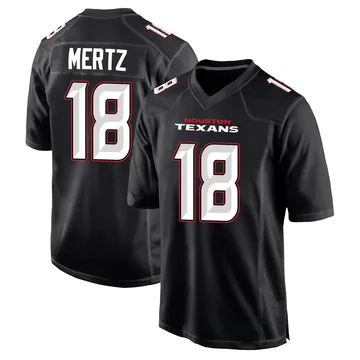 Youth Houston Texans Graham Mertz Black Game Carbon Fashion Jersey