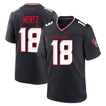 Youth Houston Texans Graham Mertz Navy Game Team Jersey By Nike