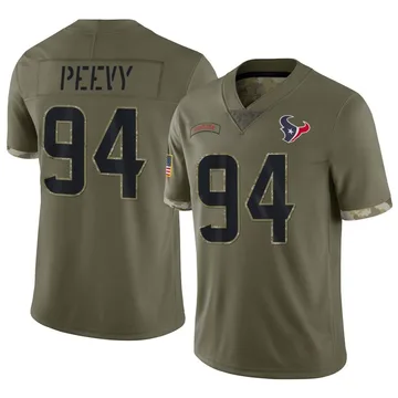 Youth Houston Texans Jayden Peevy Olive Limited 2022 Salute To Service Jersey By Nike