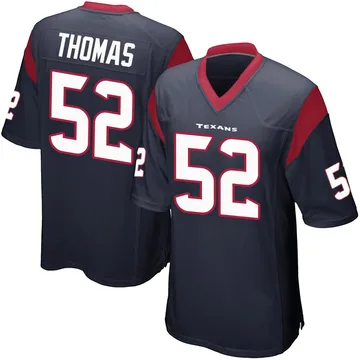 Youth Houston Texans Xavier Thomas Navy Blue Game Team Color Jersey By Nike